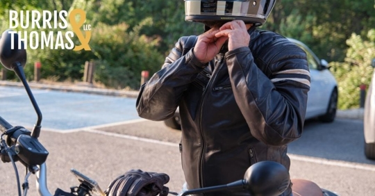 motorcyclist preparing for a ride
